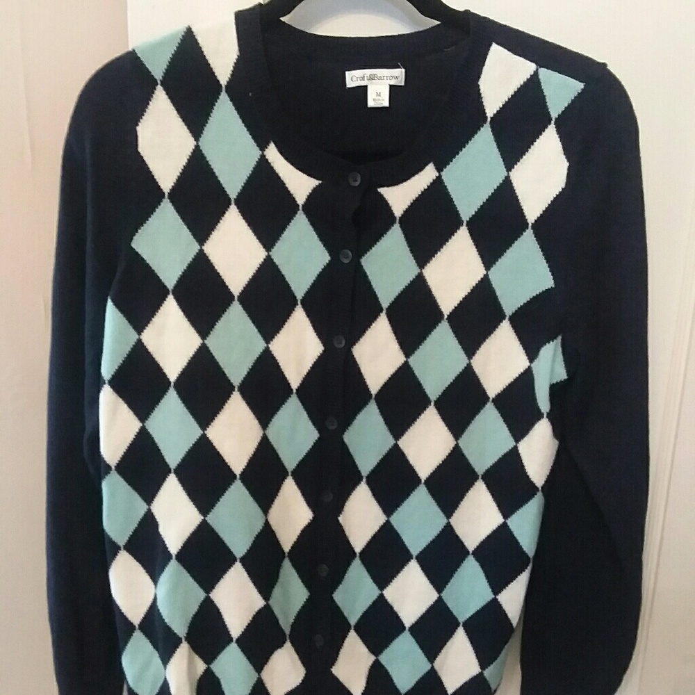 Ladies cardigan medium blue croft and barrow blue